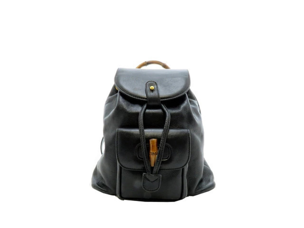 Gucci Bag Backpack Bamboo Calf Black